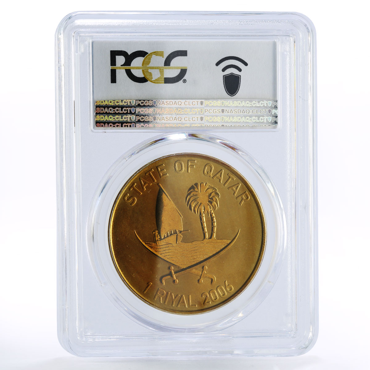 Qatar 1 riyal Asian Games Volunteers MS69 PCGS aluminium-bronze coin 2006