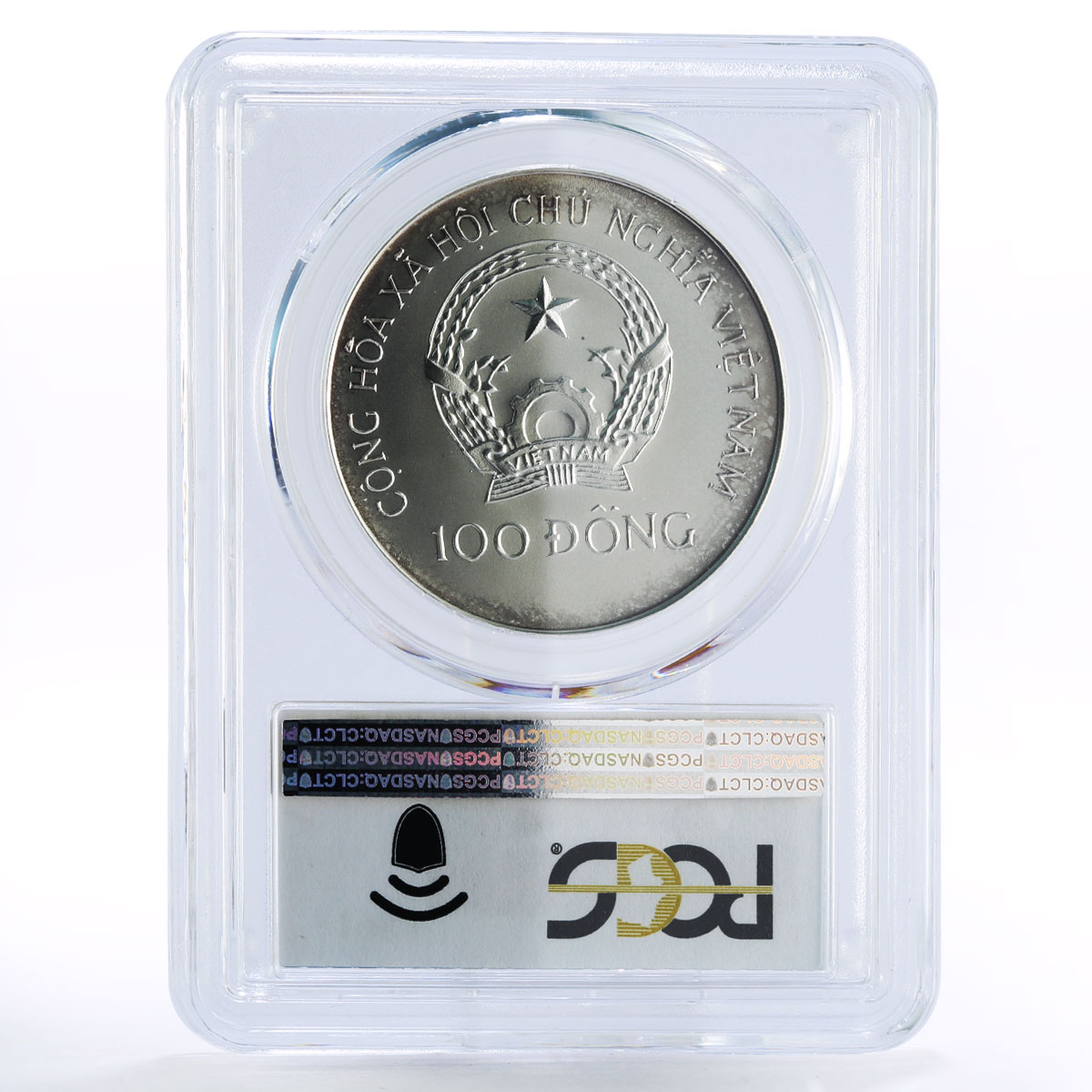 Vietnam 100 dong Historic Ship Large Dragon Ship MS68 PCGS silver coin 1988