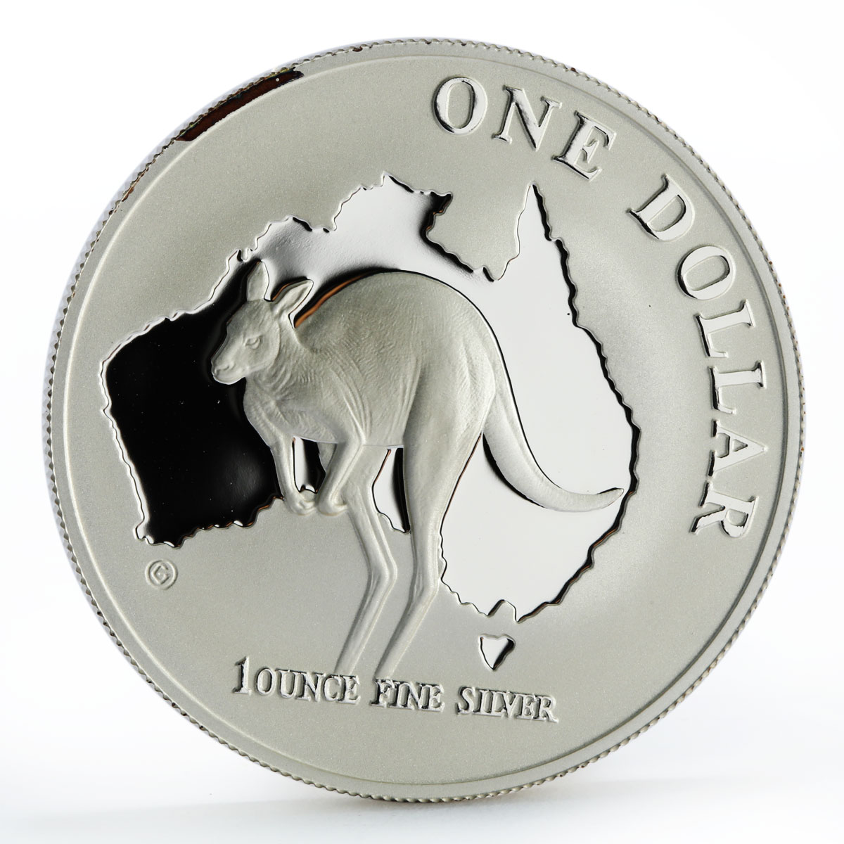 Australia 1 dollar Millenium Kangaroo Australian Map Fauna silver coin 2000