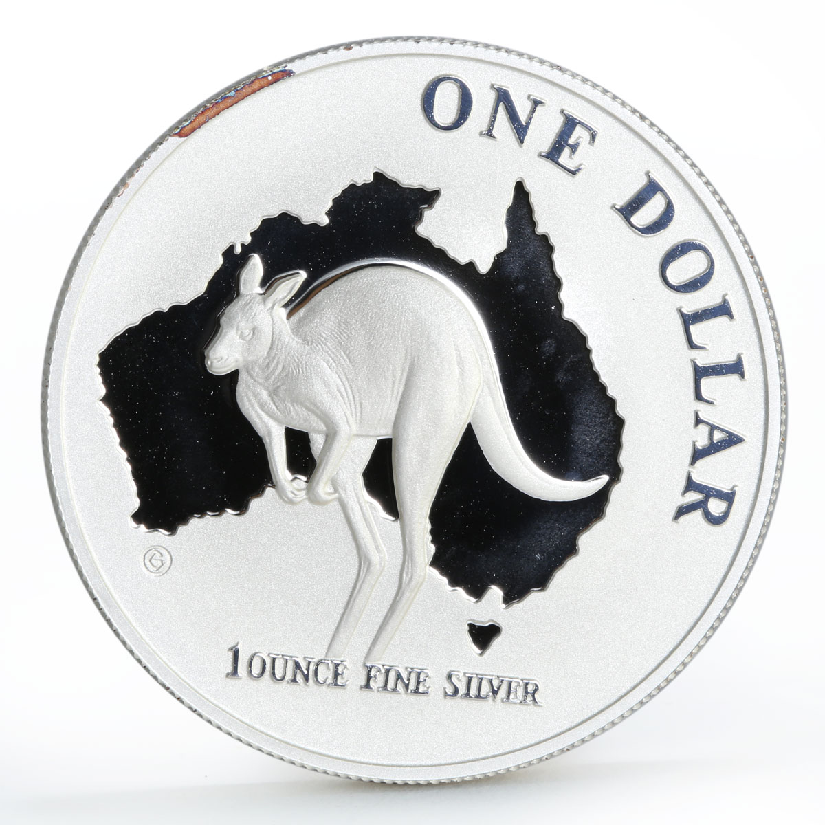 Australia 1 dollar Millenium Kangaroo Australian Map Fauna silver coin 2000