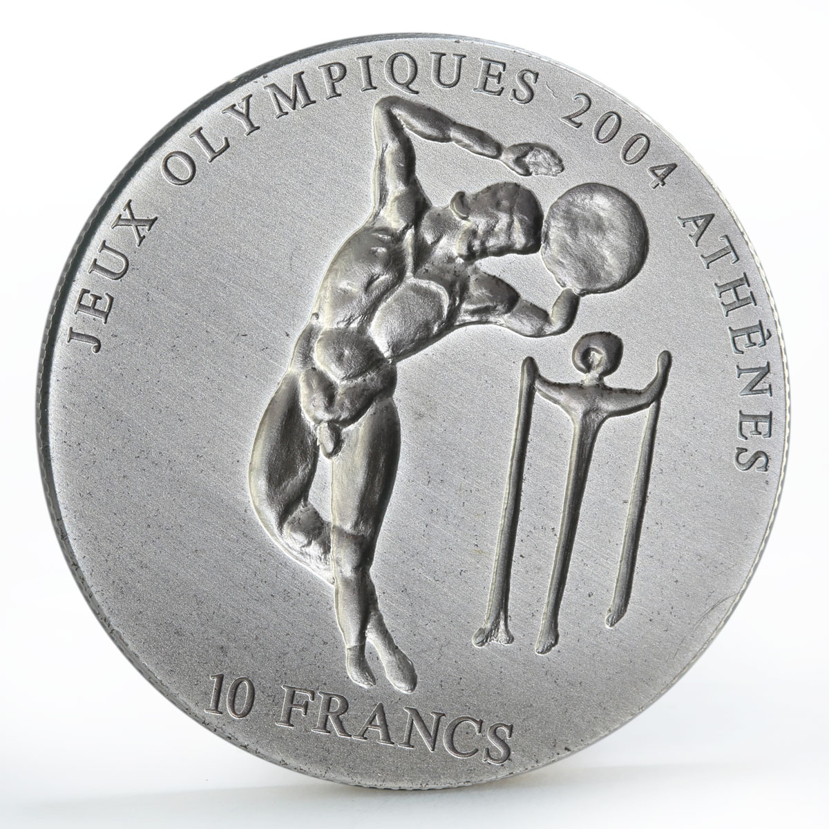 Congo 10 francs Athenes Olympic Games series Discus Atlethe silver coin 2002