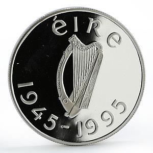 Ireland 1 pound 50th Anniversary of United Nations Flying Dove silver coin 1995