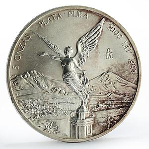Mexico 5 oz Winged Victory Libertad silver coin 2000