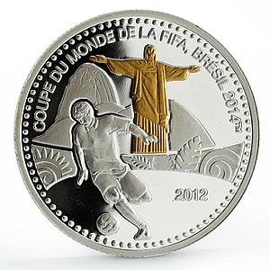 Togo 1000 francs Football World Cup in Brazil Statue of Jesus silver coin 2012