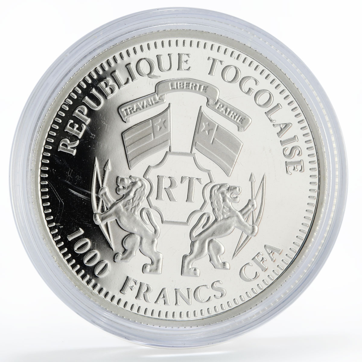 Togo 1000 francs Football World Cup in Brazil Statue of Jesus silver coin 2012