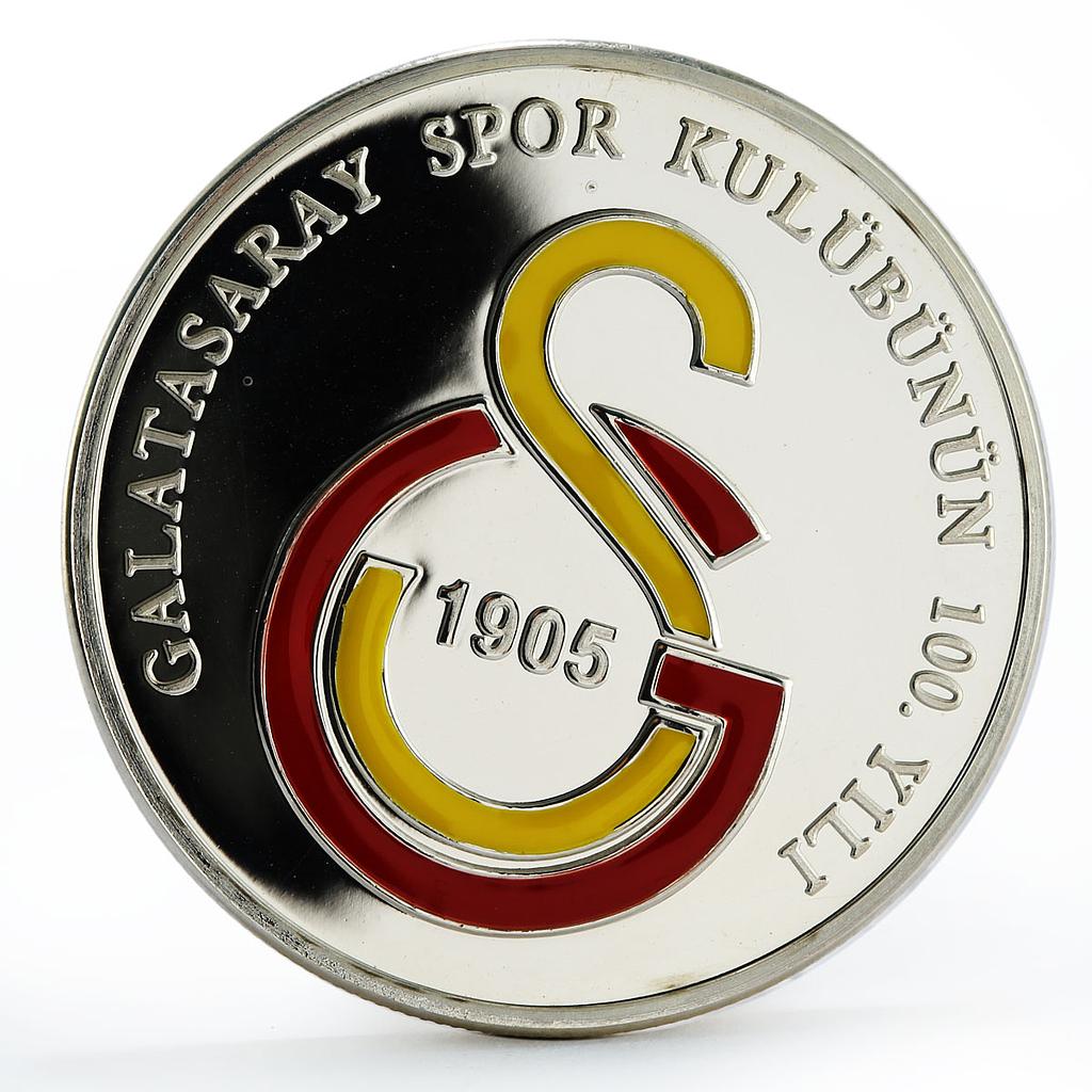 Turkey 25 lira 100 Years of Galatasaray Football Club colored silver coin 2005