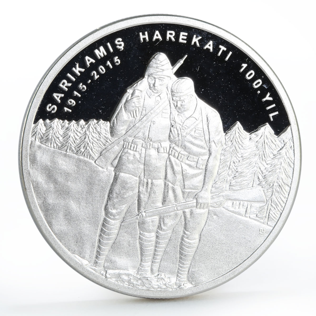 Turkey 20 lira 100th Anniversary of Sirakamis War Operation WWI silver coin 2015