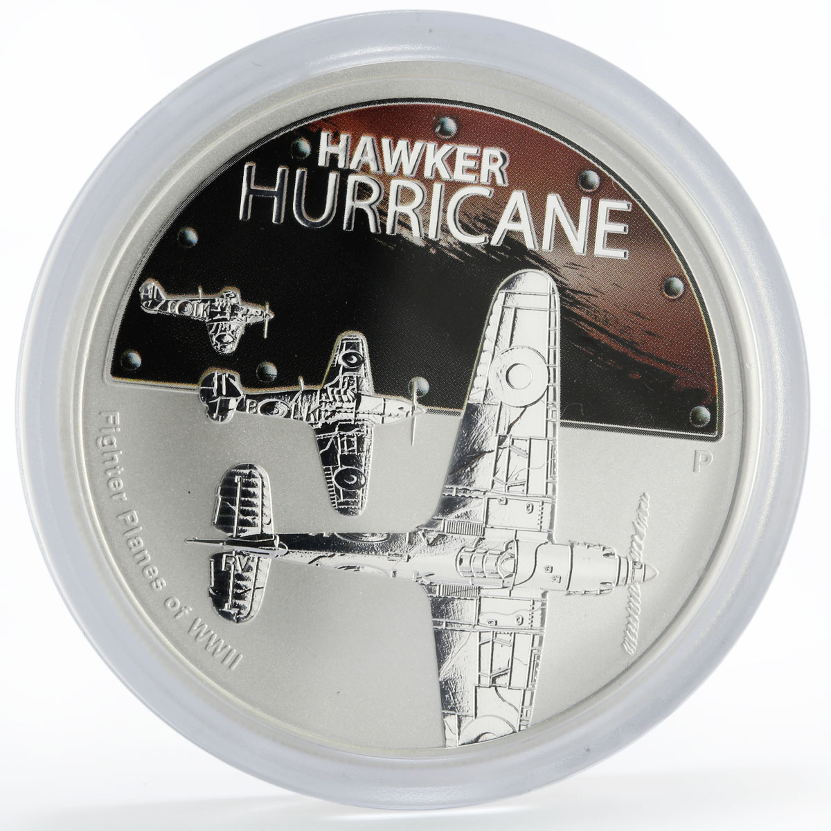 Tuvalu 1 dollar Fighters of WWII Hawker Hurricane Plane silver coin 2008