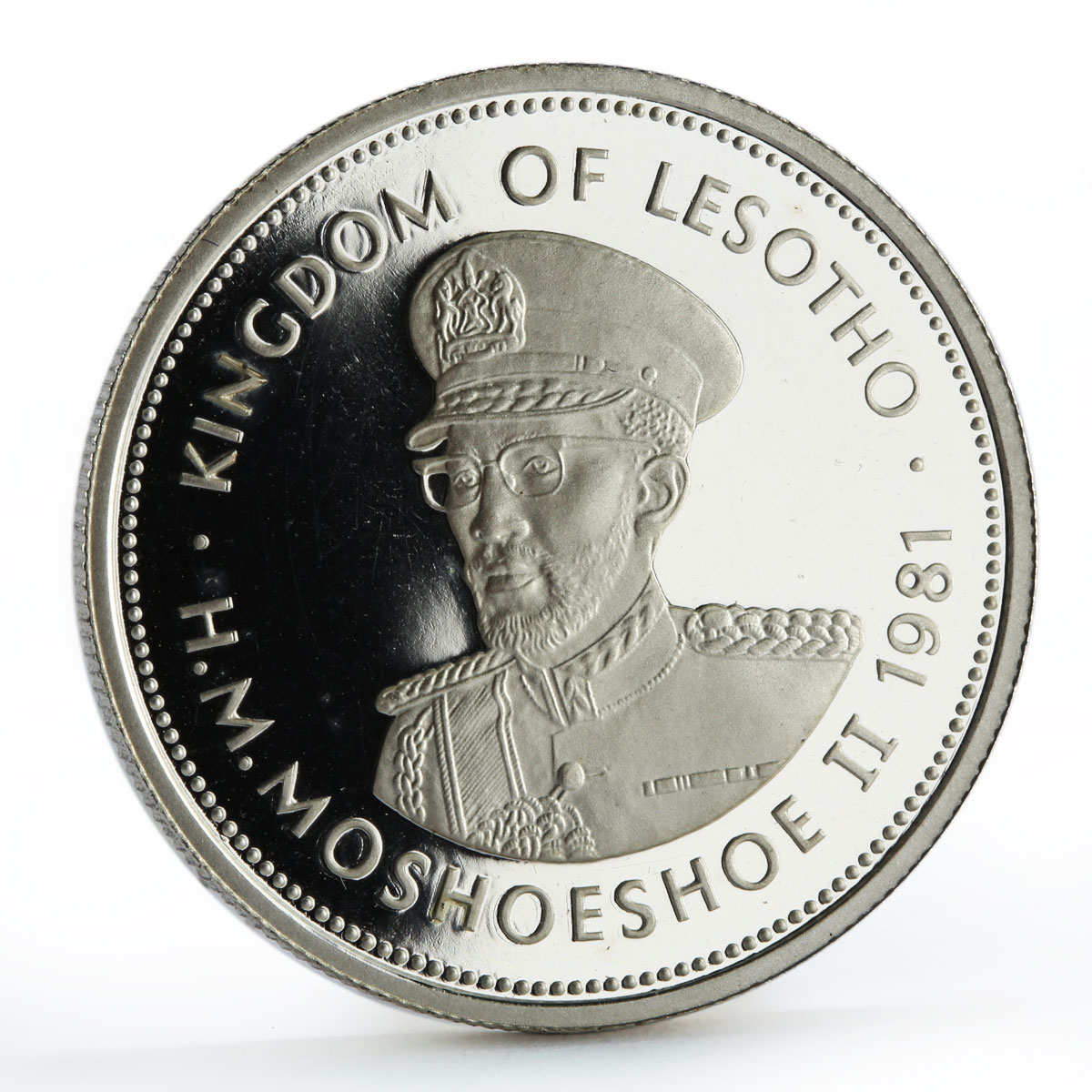 Lesotho 15 maloti King Moshoeshoe II Independence Eagle proof silver coin 1981