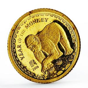 Mongolia 1000 togrog Lunar Calendar series Year of the Monkey gold coin 2016