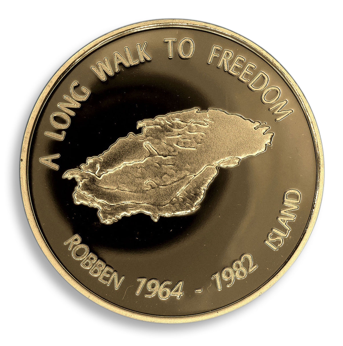 Nelson Mandela, A Long Walk To Freedom, Gold Plated Coin, South Africa, Token