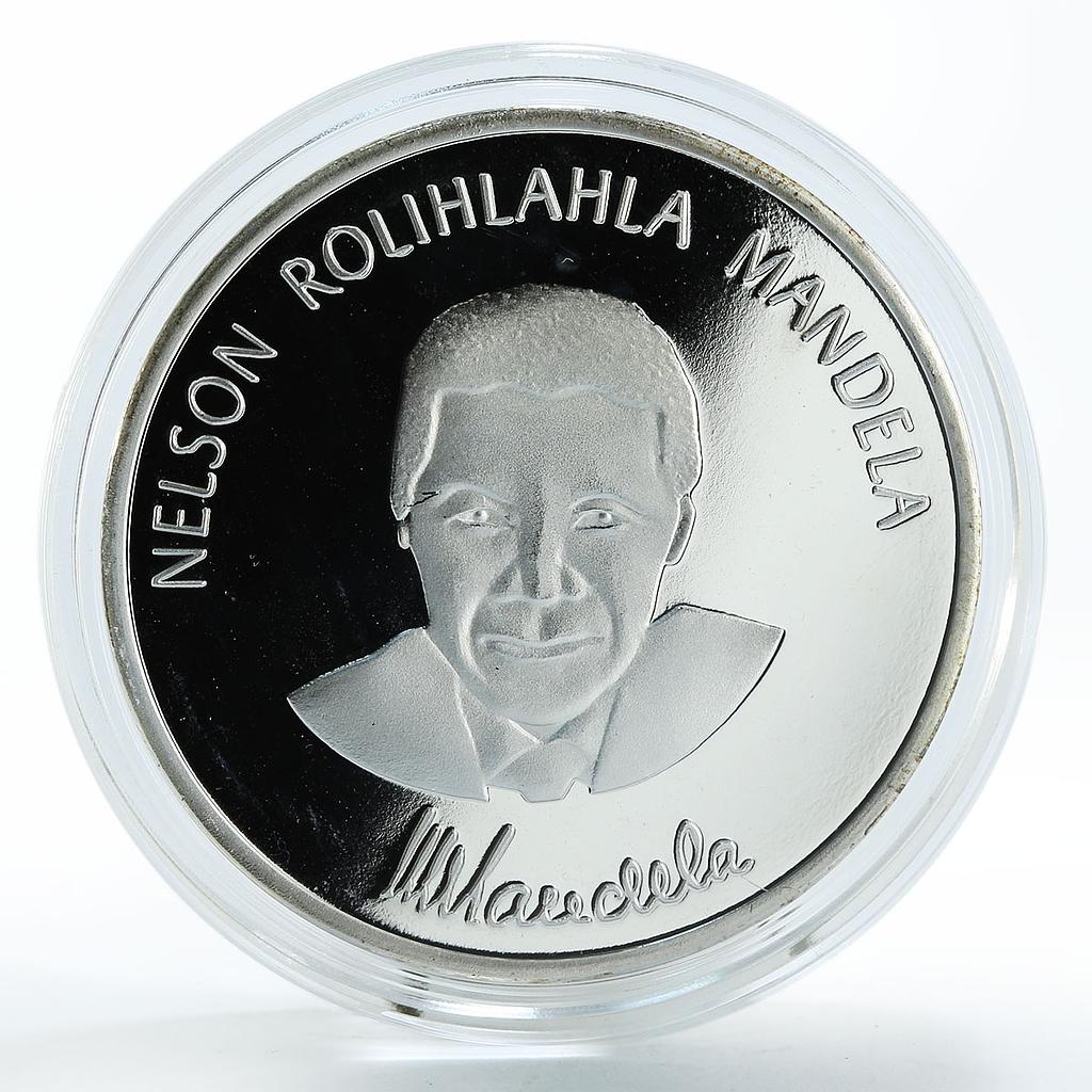 Nelson Rolihlahla Mandela, A Long Walk To Freedom, Silver Plated Coin, Token