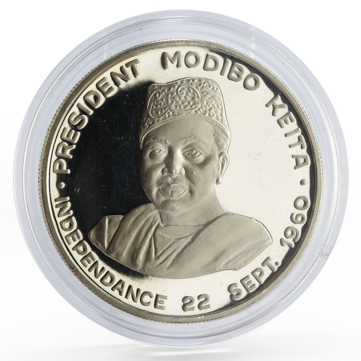 Mali 10 francs President Modibo Keita Independence proof silver coin 1960