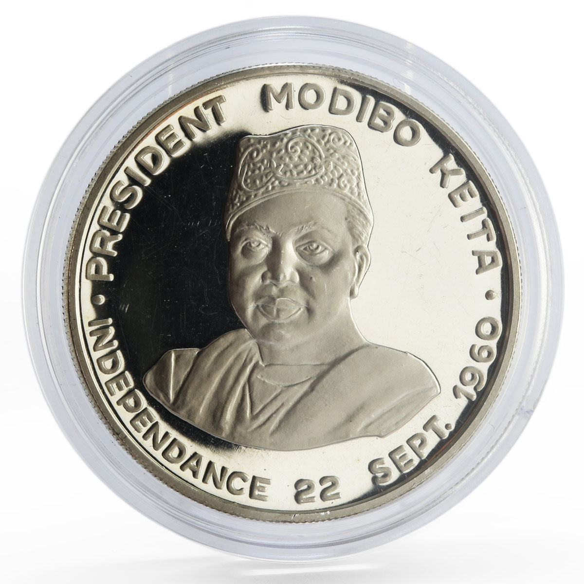 Mali 10 francs President Modibo Keita Independence proof silver coin 1960