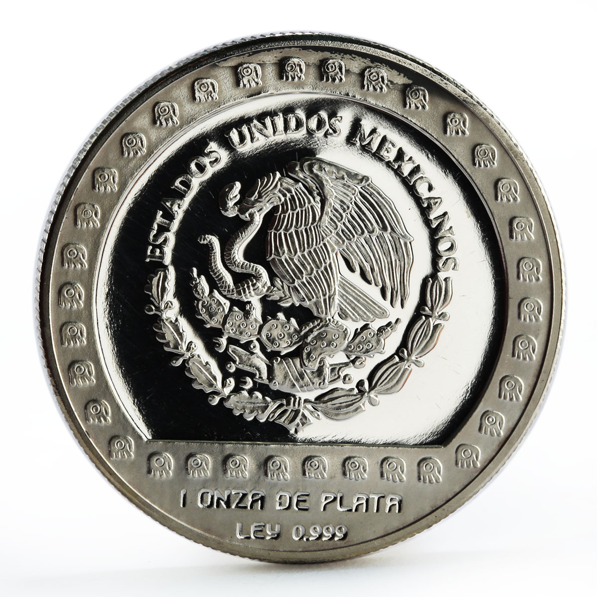 Mexico 100 pesos Precolombina Brasero Efigie Statue silver coin 1992
