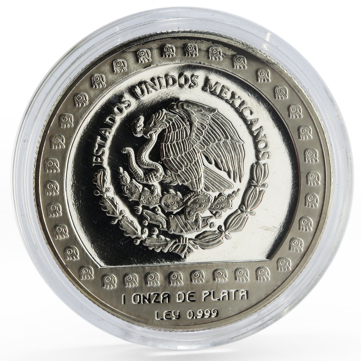 Mexico 100 pesos Precolombina Brasero Efigie Statue silver coin 1992