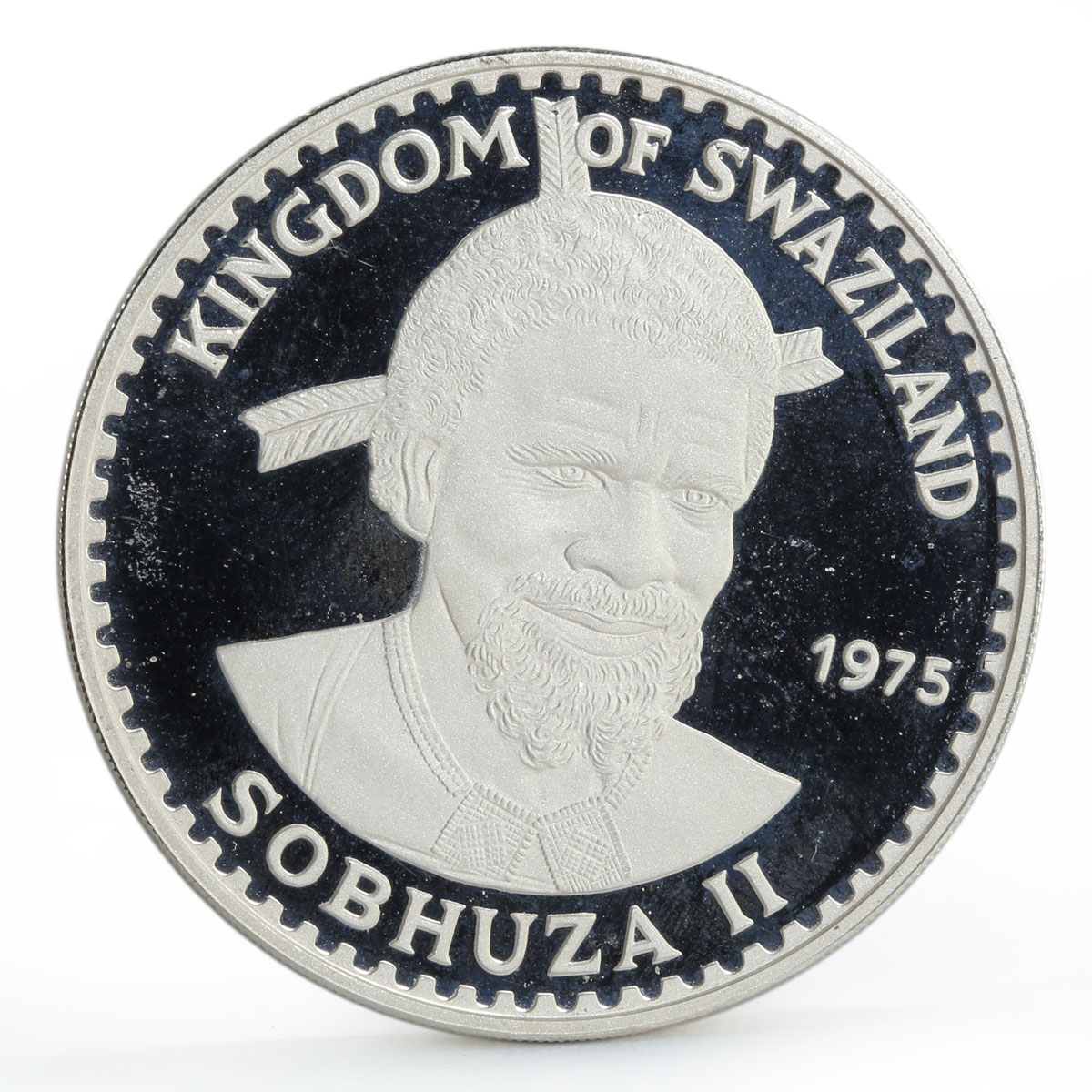 Swaziland 10 emalangeni King Sobhuza II Heron Bird silver coin 1975