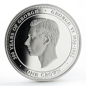 Tristan da Cunha 1 crown 300 Years of King George VI silver coin 2014