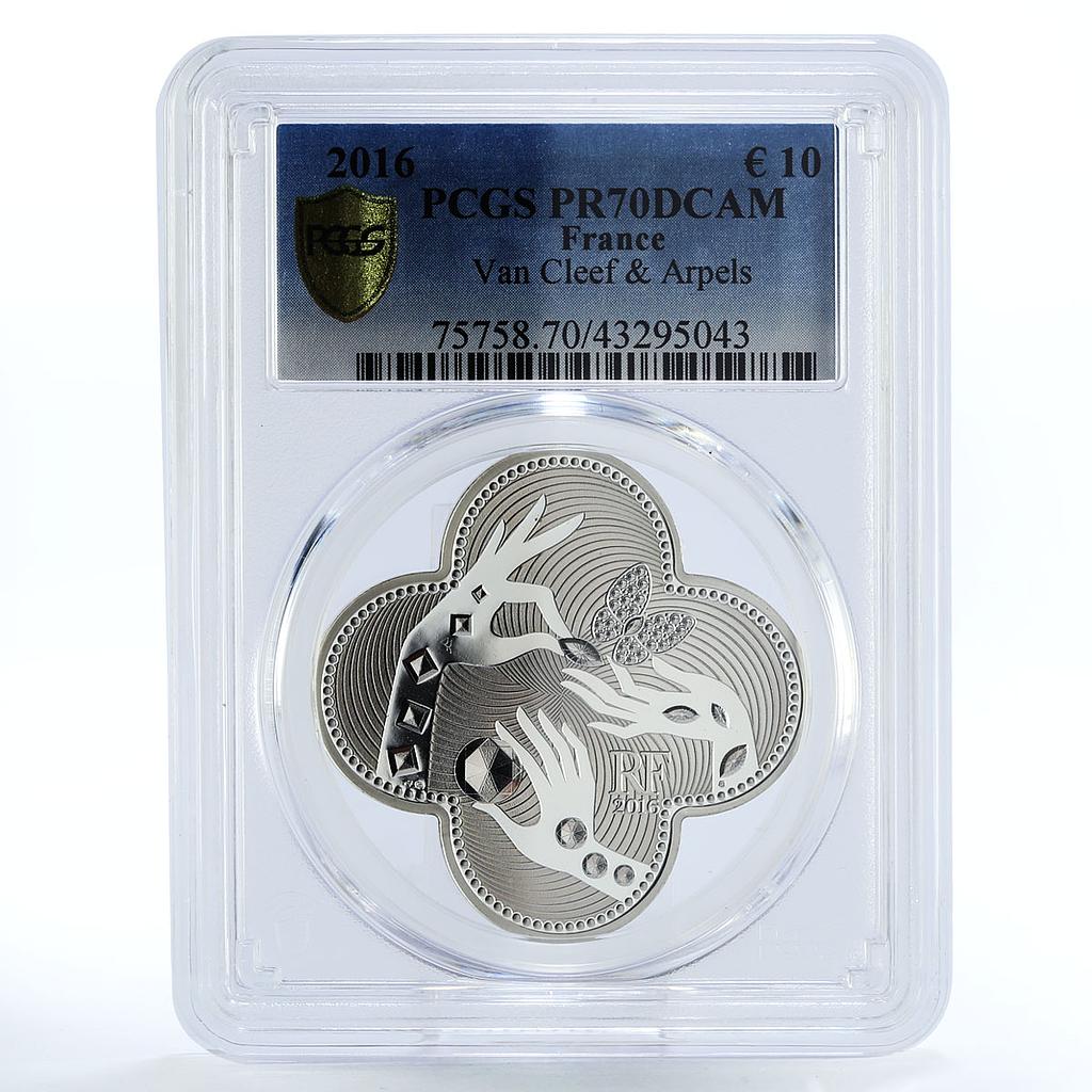 France 10 euro Van Cleef and Arpels Butterfly PR70 PCGS silver coin 2016