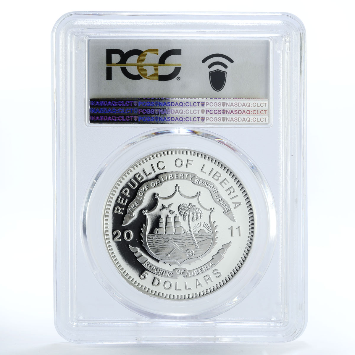 Liberia 5 dollars Trans Siberian Train Railroad PR70 PCGS silver coin 2011