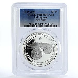 Philippines 50 piso Inauguration of New Mint PR68 PCGS silver coin 1977