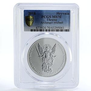 Ukraine 1 hryvnia Faith series Archangel Michael MS70 PCGS silver coin 2018