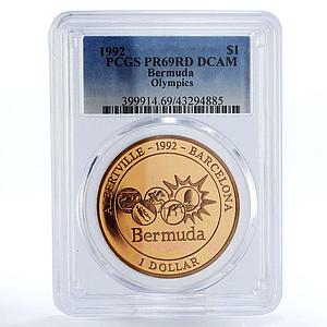 Bermuda 1 dollar Olympic Games Sports PR69 PCGS bronze coin 1992