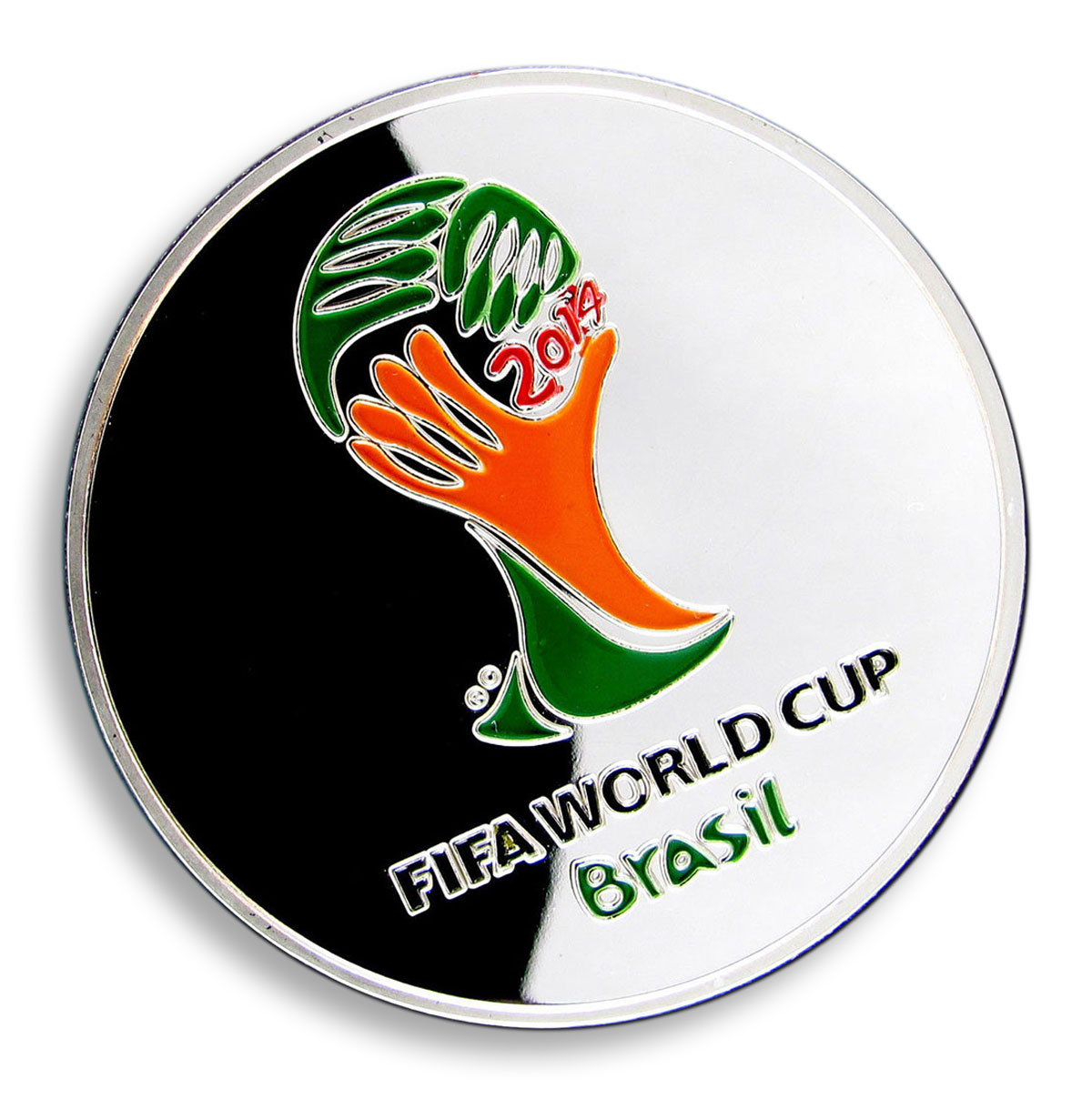 Neymar, Football World Cup 2014, Brazil, FIFA, Silver Plated Coin, Token