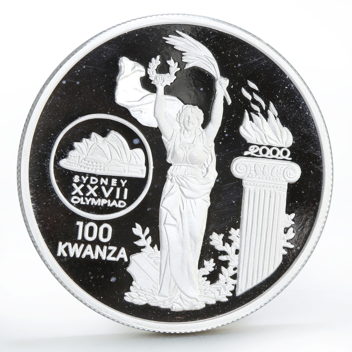 Angola 100 kwanzas Sydney Olympic Games series Fire and Flame silver coin 1999