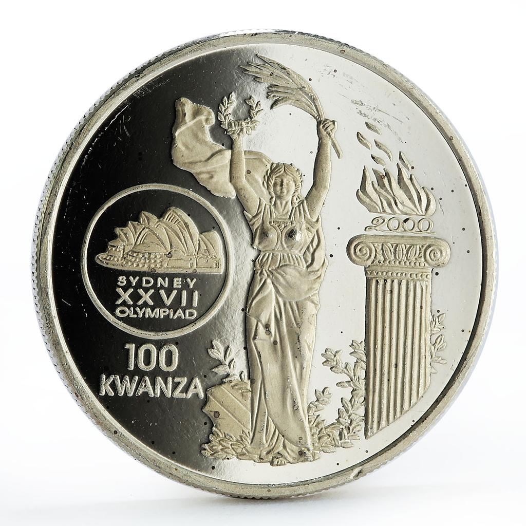 Angola 100 kwanzas Sydney Olympic Games series Fire and Flame silver coin 1999