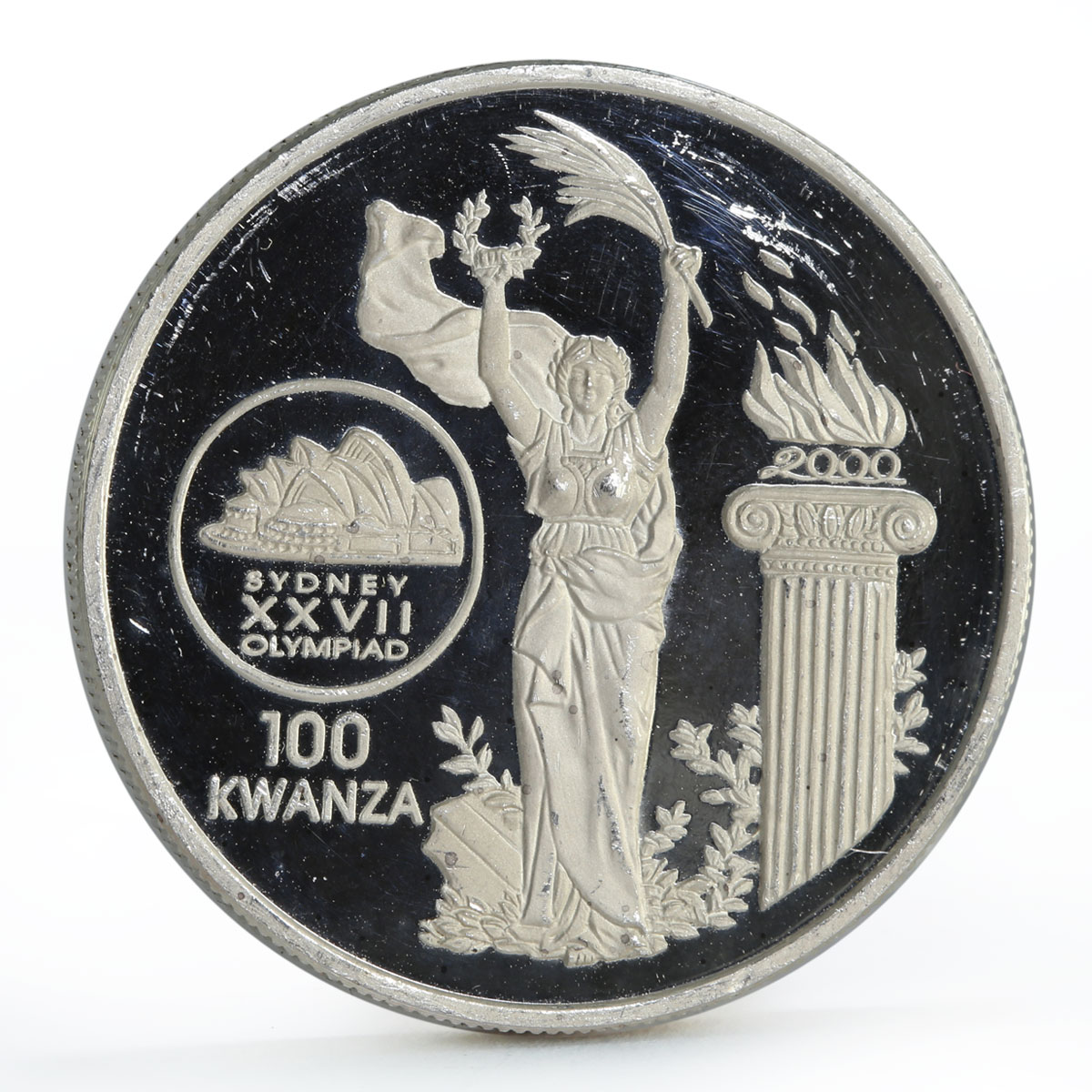 Angola 100 kwanzas Sydney Olympic Games series Fire and Flame silver coin 1999