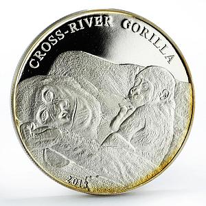 Cameroon 1000 francs Endangered Wildlife Cross-River Gorilla silver coin 2013