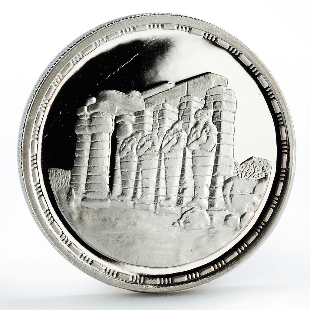 Egypt 5 pounds Ruins of Karnak Ancient Statues proof silver coin 1994