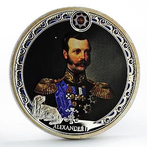 Fiji 2 dollars Russian Emperor Alexander II proof colored silver coin 2012