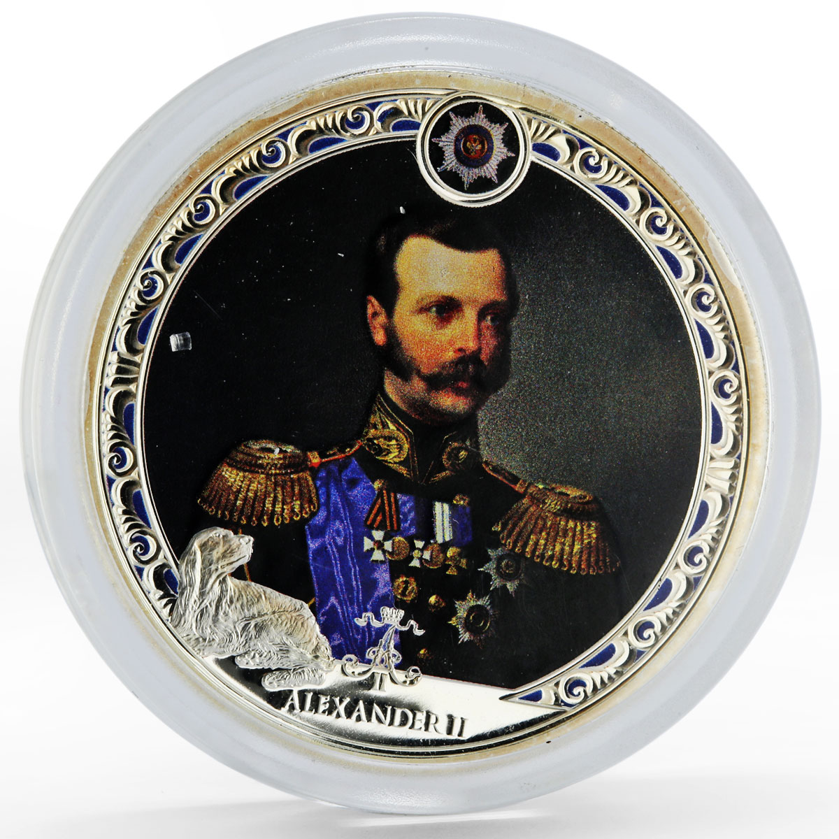 Fiji 2 dollars Russian Emperor Alexander II proof colored silver coin 2012