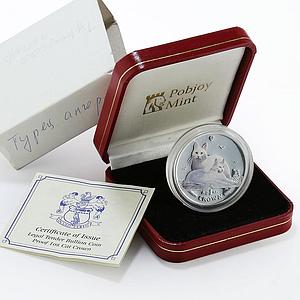 Isle of Man 1 crown Turkish Angora Cat Kitten colored silver coin 2011