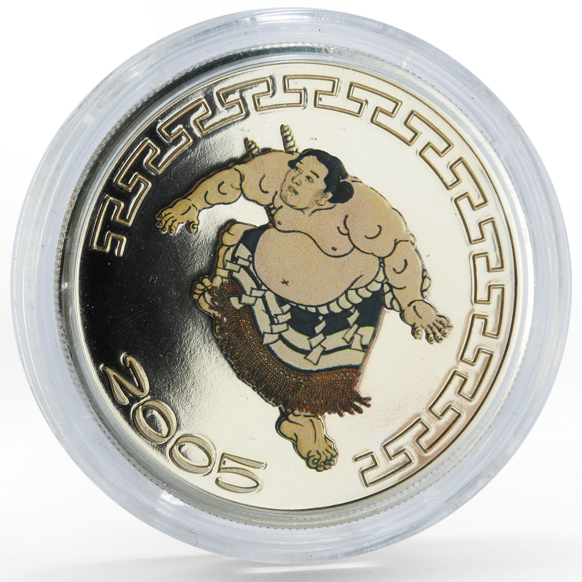 Mongolia 500 togrog Japanese Sumo Wrestler Shiranui colored silver coin 2005