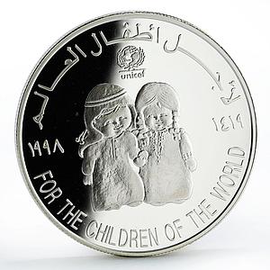 United Arab Emirates 50 dirhams International Year of Child silver coin 1998