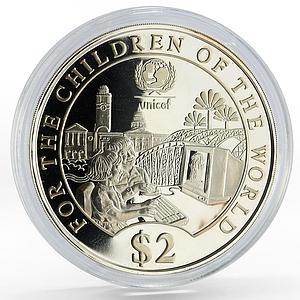 Singapore 2 dollars UNICEF Year of Children proof silver coin 1997