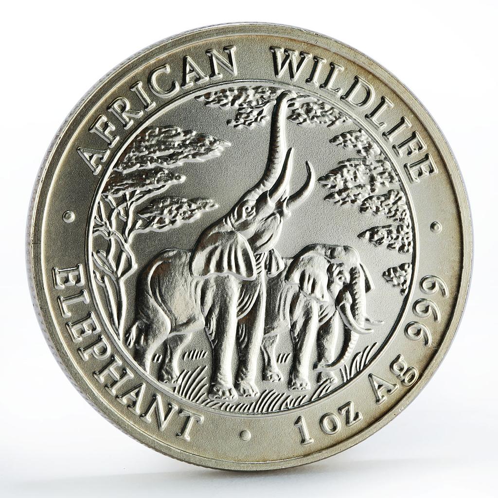 Zambia 5000 kwacha African Wildlife series Elephant silver coin 2003