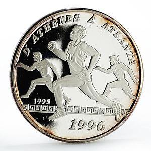 Benin 1000 francs Atlanta Olympic Games series Runners proof silver coin 1995