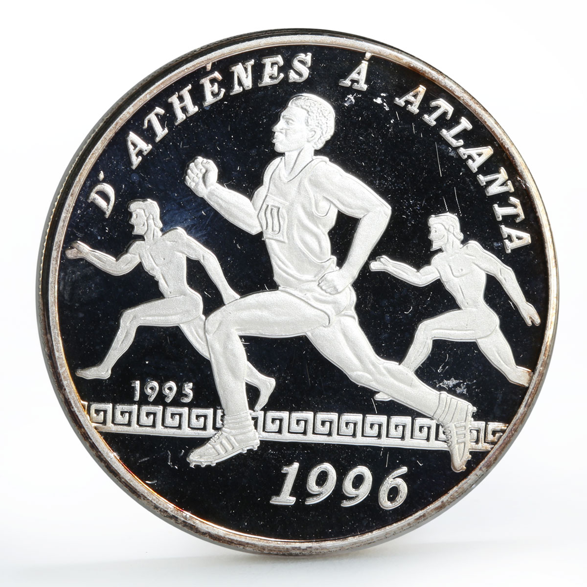 Benin 1000 francs Atlanta Olympic Games series Runners proof silver coin 1995