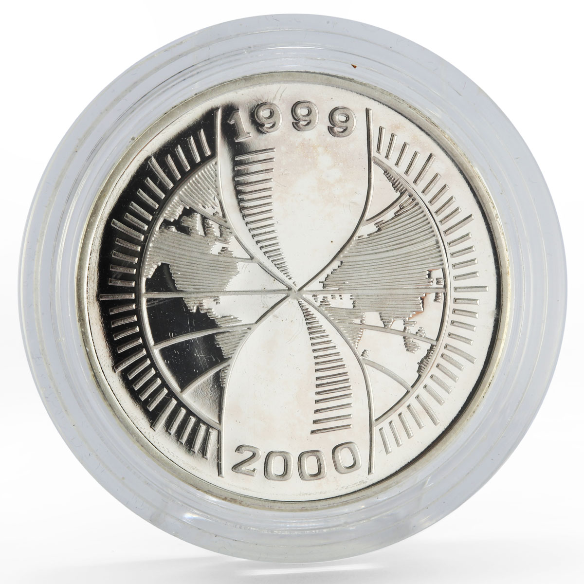 Congo 1000 francs Millennium Hourglass proof silver coin 1998