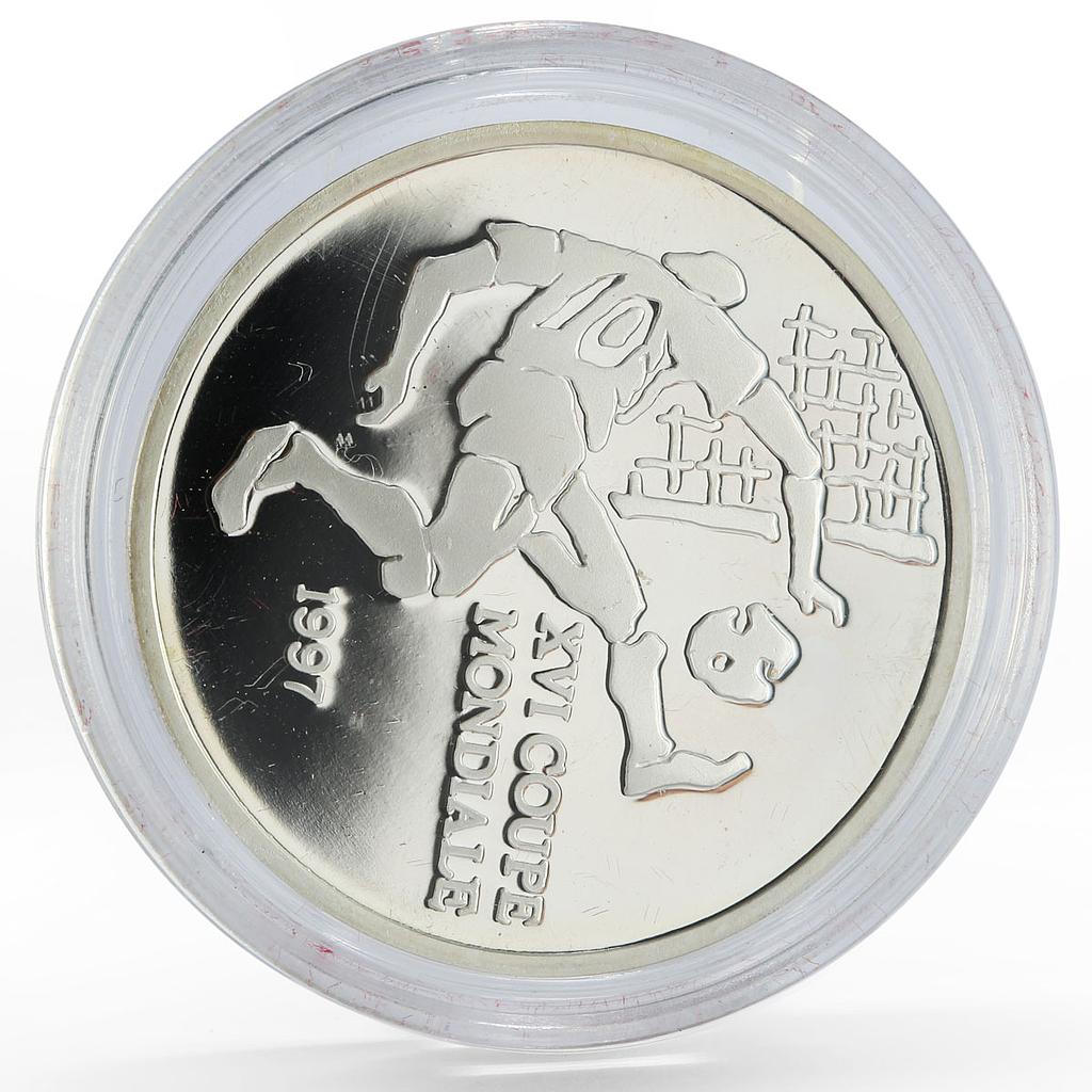 Congo 1000 francs Football World Cup in France Player proof silver coin 1997