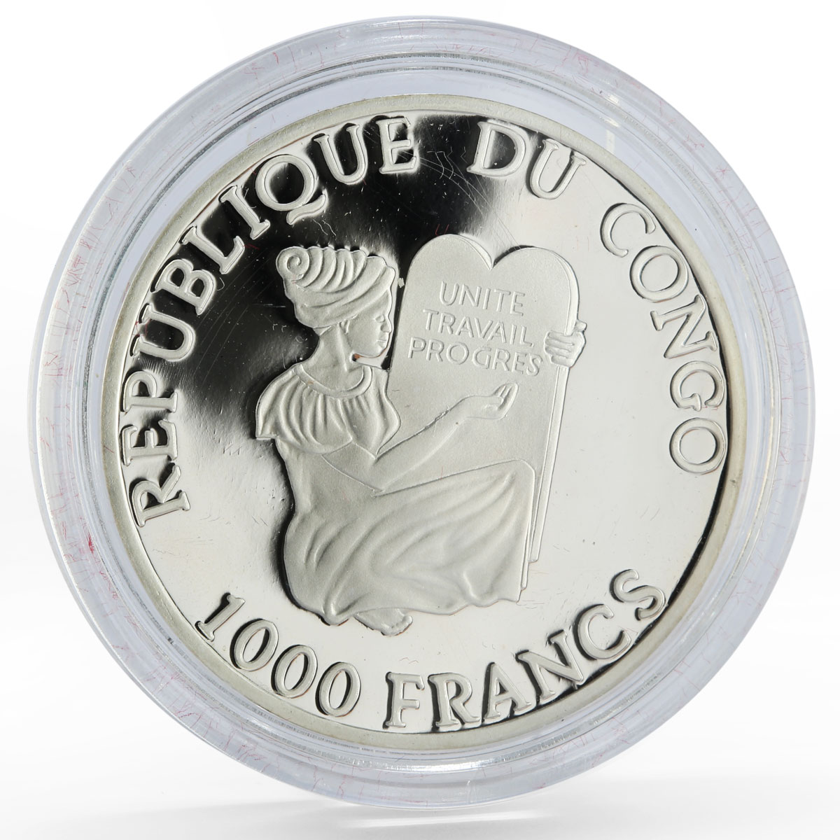 Congo 1000 francs Football World Cup in France Player proof silver coin 1997