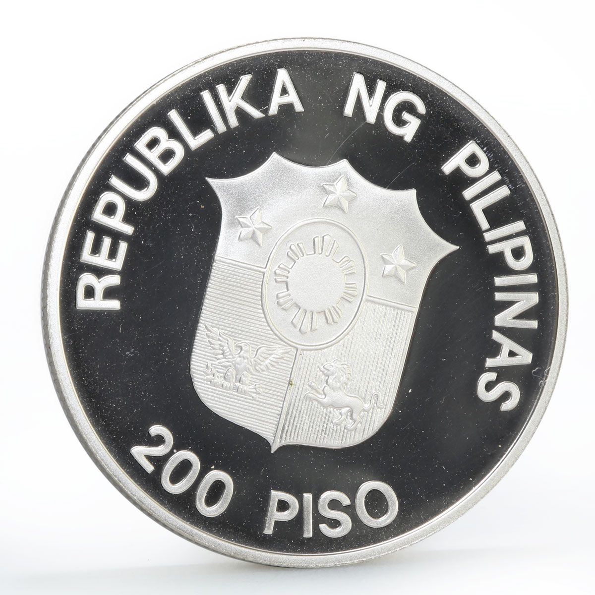 Philippines 200 piso WWF series Mindoro Buffalo proof silver coin 1987