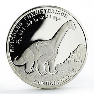 Sahrawi 500 pesetas Prehistoric Animals Camarasaurus silver coin 1994