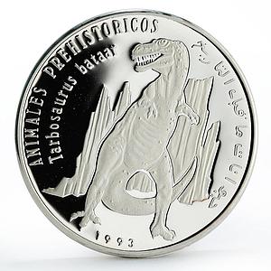 Saharawi 500 pesetas Prehistoric Animals Tyrannosaurus silver coin 1993