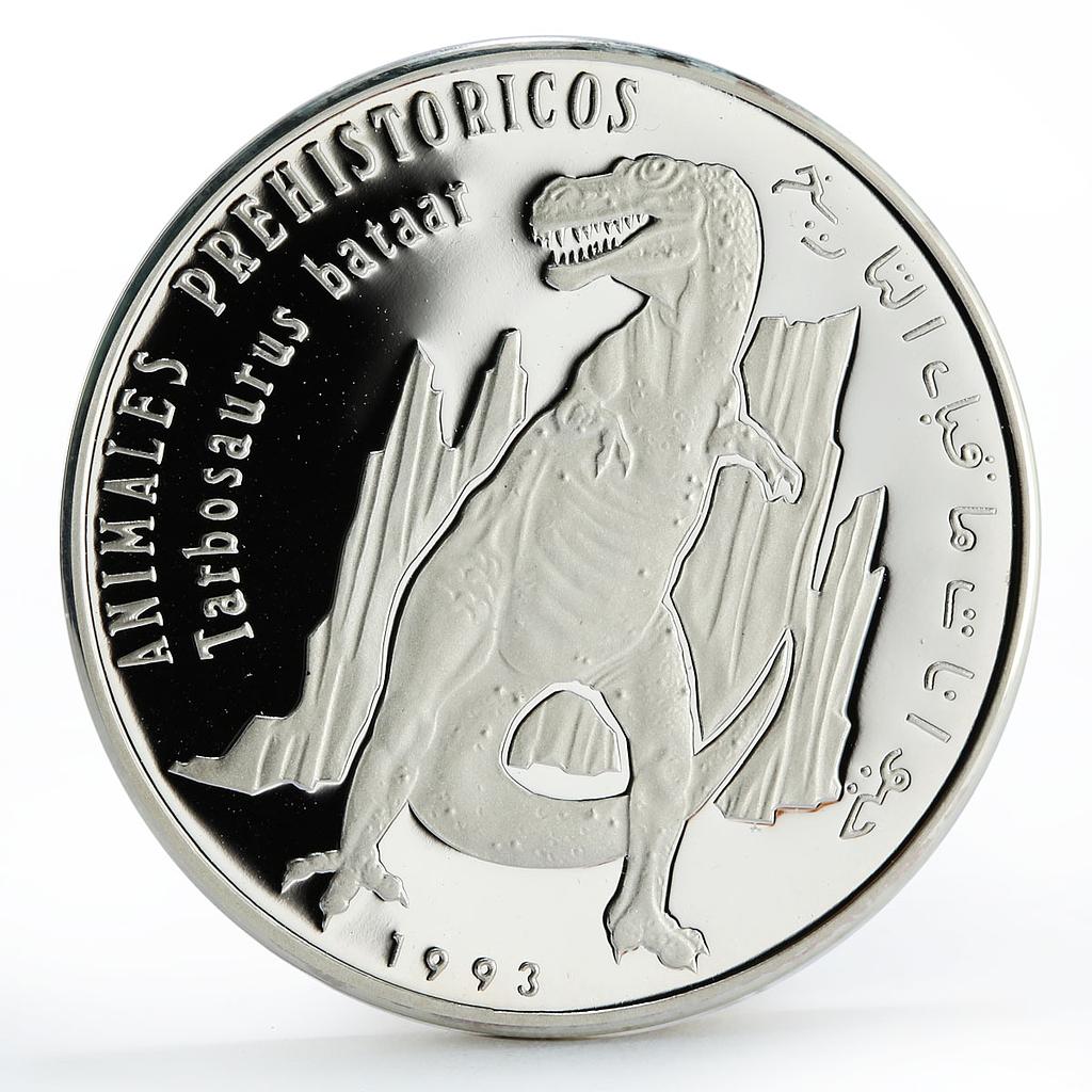 Saharawi 500 pesetas Prehistoric Animals Tyrannosaurus silver coin 1993