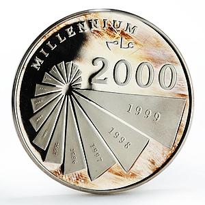 Saharawi 1000 pesetas Millennium proof silver coin 2000